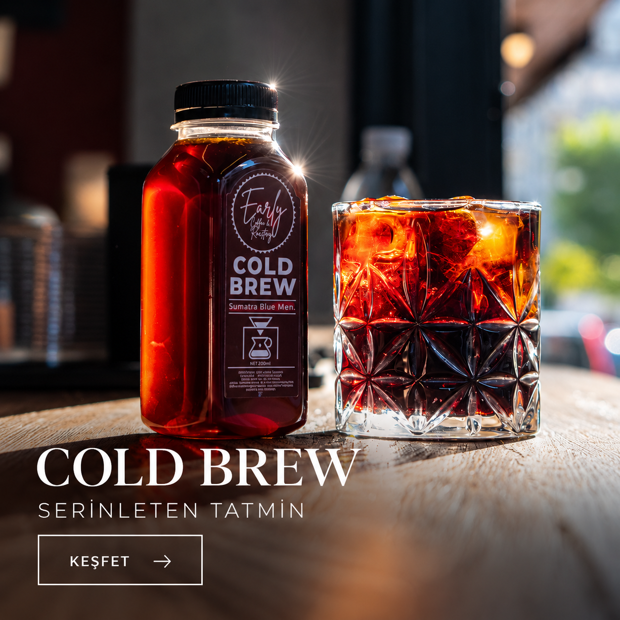 Early Coffee Cold Brew sosyal medya tasarımı